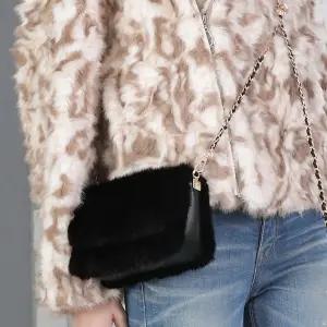 66벨루어럭스천연스킨밍크백