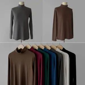 로제 속기모 반폴라 히트텍 여성이너반목티 얇은기모티 하프터틀넥 여성 긴팔 티셔츠 (7color)