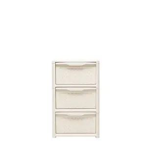 [보네드] 플라스틱 라탄 3단 슬림형 다용도 수납 서랍장