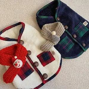 플리스 조끼 데일리 포근한 따뜻한 강아지보 보아 조끼 양털 활동 하네스 경량 단추 패딩 겨울 방한