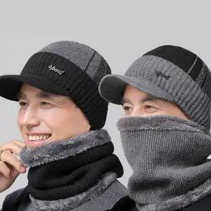 남성 겨울 모자 귀마개 니트 남자 남성 방한 모자 스키 아웃도어 골프 워머 야외 등산