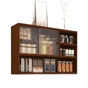 홈카페 주방 벽걸이 수납장 그릇장 호두 다용도 카페장