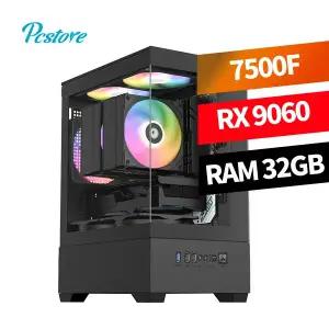 피씨스토어 AMD 베스트 아이온2 게이밍PC 라이젠5 7500F RX 9060 (32GB, M.2 500GB)