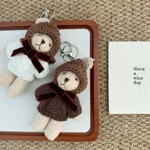 무드바이브 귀여운 곰돌이 테디베어 모자 니트 인형 키링 토끼 바비 헬로키티 가방 네잎클로버 오리 에어팟 커플 선물