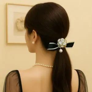 [골드스마일]글로시 헤어밴드 엘레강트 머리끈 까멜리아 스타일 헤어액세서리