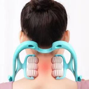 [골드스마일]어깨 뒤쪽 셀프 마사지기 6구 롤링 지압기 목과 이완 마사지 도구