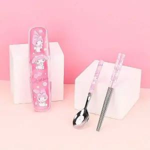 [골드스마일]마이멜로디 스텐 수저 휴대용 키친 수세트