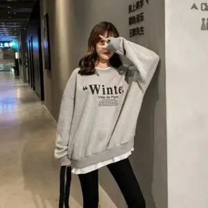 (색상 그레이)레이어드 여성 기모 맨투맨티셔츠 URD 137