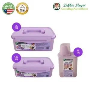 데비마이어 김치통 퍼플 2종(1.5L+2L)+드라이앤프레쉬박스 퍼플 1종(1L)