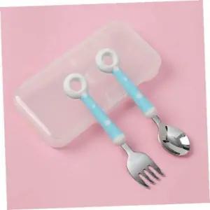 [골드스마일]유아수저 폴리 유아용 도넛 수저포크 세트(블루) 어린이숟가락