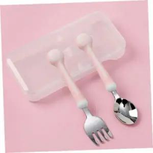 [골드스마일]유아수저 폴리 유아용 캔디 수저포크 세트(핑크) 유치원수저