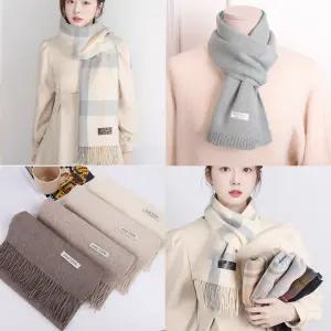 겨울 여성 목도리 울 머플러 여자 남성 니트 미니 커플 쁘띠 캐시미어 단체 선물