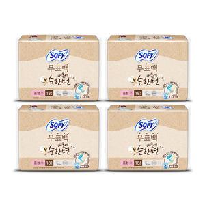 쏘피 내몸에 순한면 무표백 중형 18매, 4개