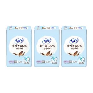 쏘피 유기농 순면커버 슬림 대형 28매, 3개