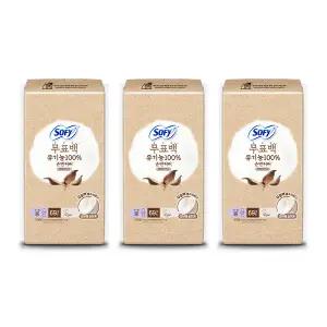 쏘피 유기농 순면커버 무표백 라이너 롱 69매, 3개