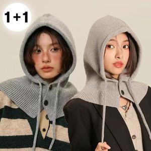 [2개세트] 니트 바라클라바 후드 넥워머 후드니트(5color)