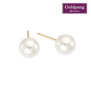 [골드팡]14kGold 화이트 크리스탈 진주 6mm 귀걸이::