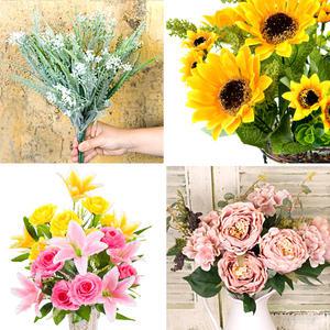 조화 부쉬-인테리어 조화장식 꽃다발 셀프웨딩 인테리어소품 화병 해바라기 미오니 라넌 촬영소품