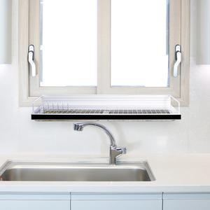 뉴해피 창문형 식기건조대 850 럭셔리 / 무타공 창틀걸이형 주방그릇 정리 싱크선반