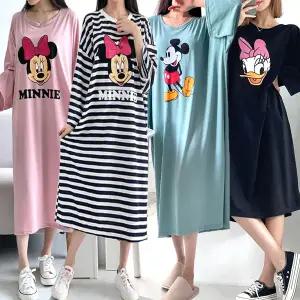 미키원피스/미키마우스/긴팔/긴소매/간절기/반팔/롱원피스/잠옷/박시/빅사이즈/파자마/오버핏/단가라/스트라이프/봄신상/여름7