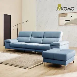 [스툴무료][자코모] 노바 3.5인 천연면피 소가죽 소파+스툴