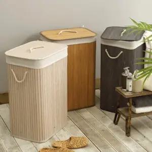 [한빛카페트] 내츄럴무드 라탄 빨래바구니 원목 대나무 햄퍼 일반형 M 대형 3colors