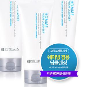 피토메스 옴므 폼클렌징 120ml X3 쉐이빙폼 겸용 남자 남성 클렌징폼 세안제