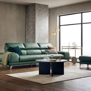 [자코모] 메리 4인 천연면피 소가죽 소파+스툴