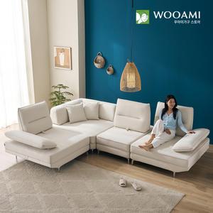 우아미가구 베로니카 6인 코너형 스윙 갤럭시 패브릭 소파 2color