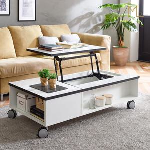 [모로] 브리즈 1200 리프트업 테이블 바퀴형 소파테이블 거실 식탁 국산