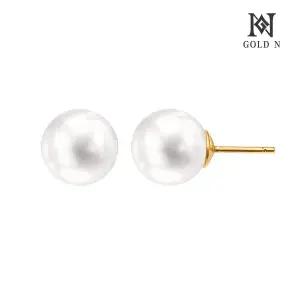 14K 심플 진주 8mm 귀걸이 YG