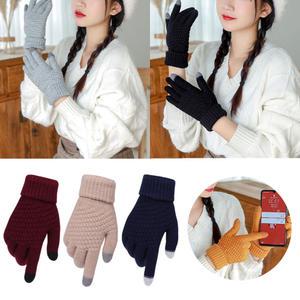 와플 기모 겨울 핸드폰 털 터치 장갑 두툼한 방한 니트 안감 스마트폰 터치장갑