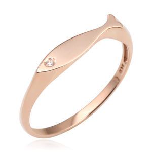 14K 플랫 물고기 반지 gold 핑크골드 여자 트랜디한 미스링