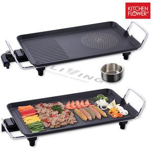 키친플라워 가정용 홈파티 사각 와이드 그릴팬 CK2000 대형 사이즈 66CM 전기 그릴 팬