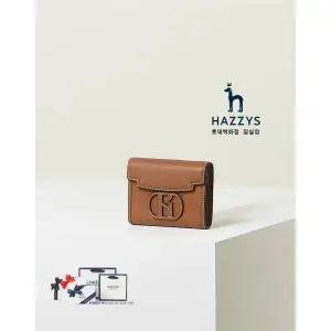 [롯데백화점]헤지스ACC [선물포장] HIWA3E529W3_브라운 로고배색 소가죽 반지갑