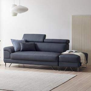 [바로방 가구]리세 3인용 소파 가죽 거실 사무실 다이닝 헤드레스트 쇼파