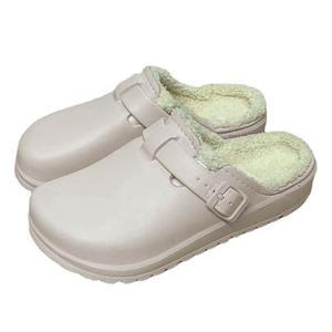 따뜻한 겨울 털슬리퍼 크록 방한 보온 기모 실내화 사무실 슬리퍼