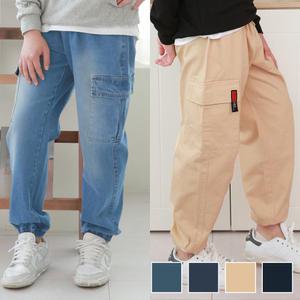 주니어클라쓰 카고조거팬츠 주니어의류 초등학생옷 데님 팬츠 밴딩 남아 여아 남자 여자