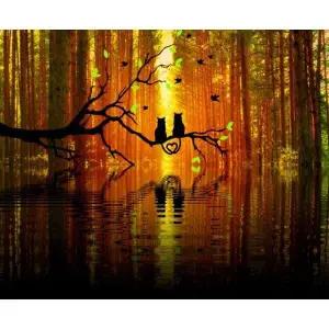 퍼즐사랑 숲속의 사랑 (캔버스) 보석십자수 40x50 (사각큐빅)