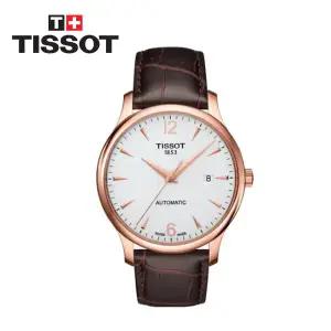 티쏘 남성 가죽 시계 트레디션 T063.407.36.037.00