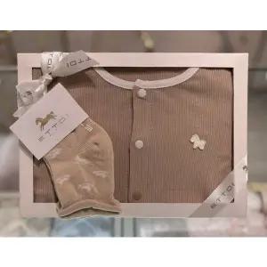 [에뜨와](본점)(출산 신생아 백일 돌선물) 제프슬림내의 베이지 +양말 (07R557605)