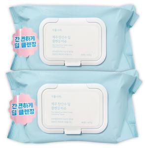 식물나라 제주 탄산수 퀵앤딥 클렌징티슈 80매 2개