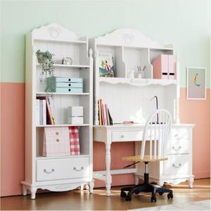 [무료배송]퀸스 앤 로코코 화이트 원목 도장 책상 편수 전면 책상책장