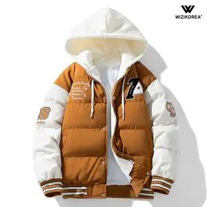 [위즈아이]남성 여름 남성 스타디움 패딩점퍼 후드 레이어드 겨울 자켓 WI057P