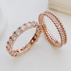 2개세트) 샤인원 테니스 반지 + 베젤 4프롱 반지 ( 애끼사이즈부터 )