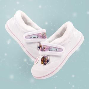 1+1 [PWX]겨울왕국2 화이트폼털 벨크로방한실내화(WT)