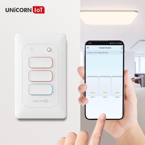 유니콘IoT 3구 스마트 벽스위치 무선원격제어 자동불끄기 WIFI방식 TS-SW3