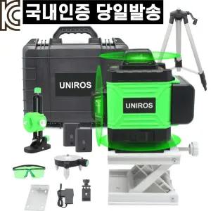 유니로스 레이저레벨기 그린 16라인 4D 수평계 수평기 삼각대포함 풀세트