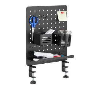 블랙 책상 타공판 후크 선반 세트 데스크 타공 보드 파티션 페그보드 클램프 고정형