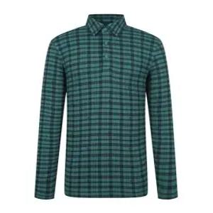 [팬텀골프]남성 체크 페이즐리 패턴 카라 긴팔티셔츠 211D3TO203GNGN